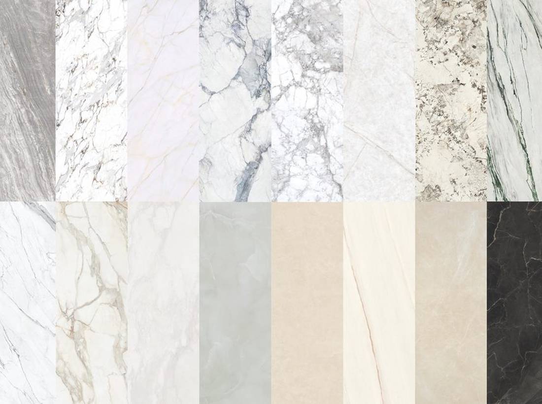 Marble effect porcelain stoneware tile