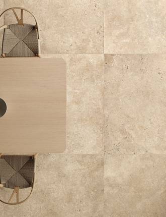 Travertine effect floor