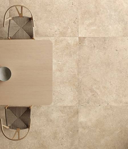 Travertine effect floor