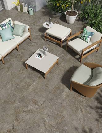 Stone effect tiles for outdoor floors