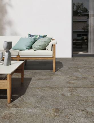 Stone effect tiles for outdoor floors