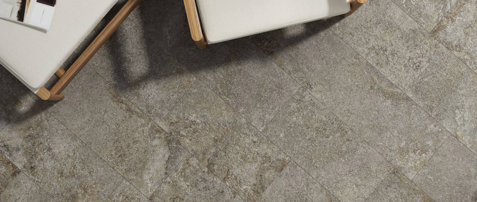 Stone effect tiles for outdoor floors