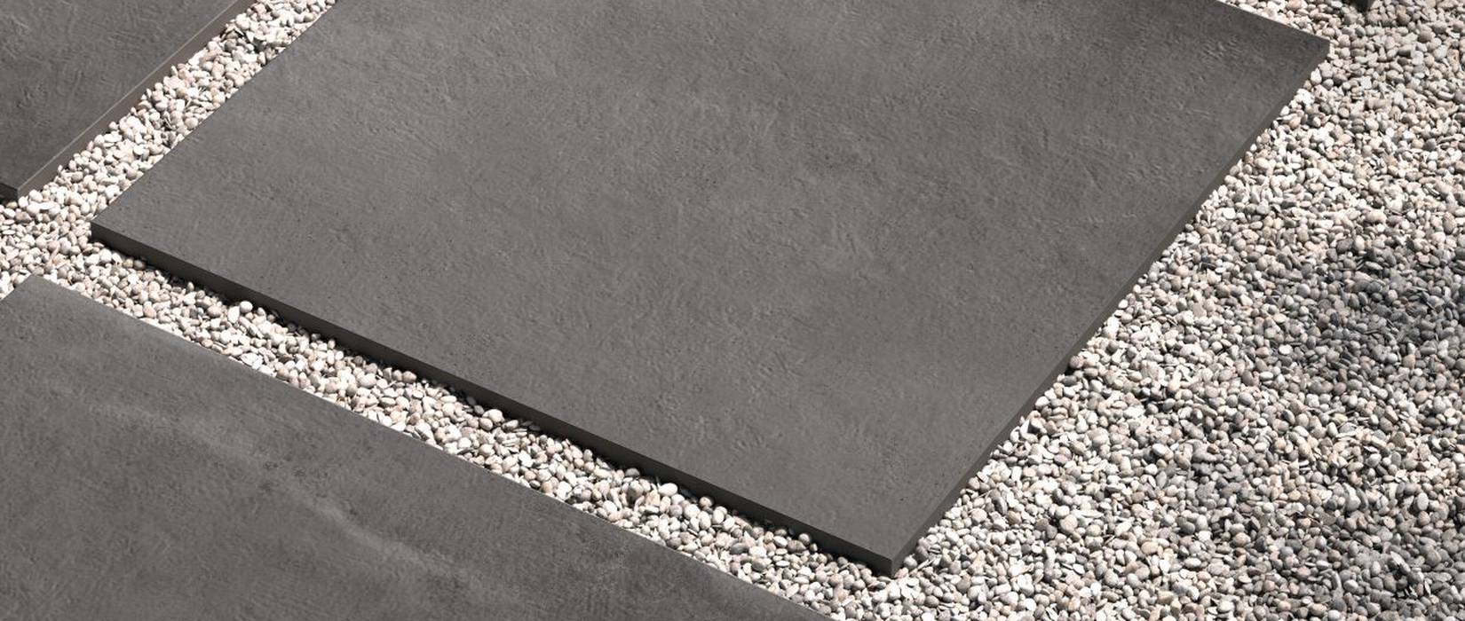 Thick concrete effect tiles