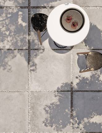 Thick concrete effect tiles