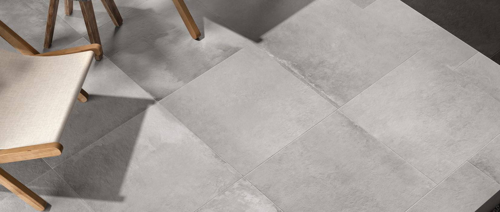 Thick concrete effect tiles