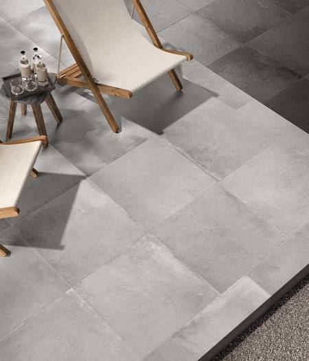 Thick concrete effect tiles