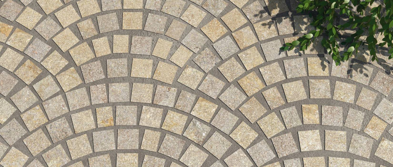 Stone effect tiles for outdoor floors