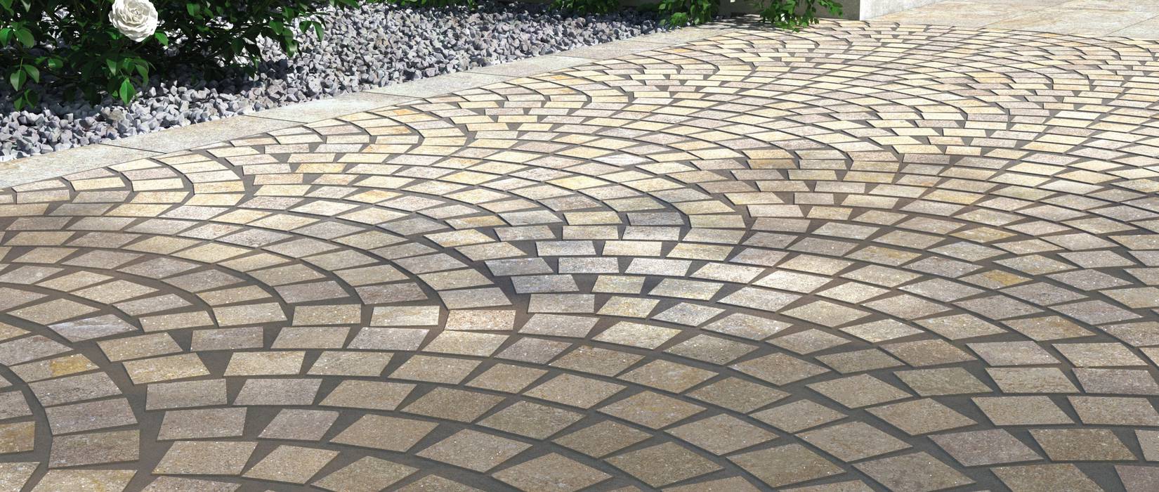 Stone effect tiles for outdoor floors