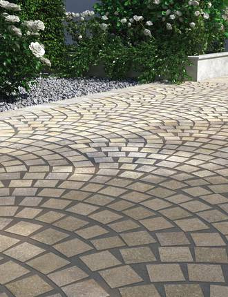 Stone effect tiles for outdoor floors