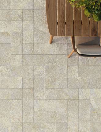 Stone effect tiles for outdoor floors