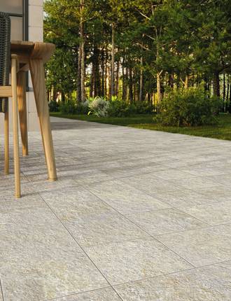 Stone effect tiles for outdoor floors