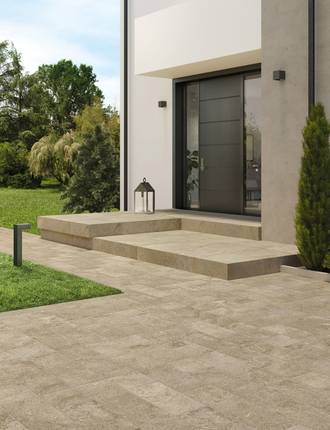 Stone effect tiles for outdoor floors