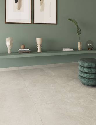 Stone effect tiles for interiors