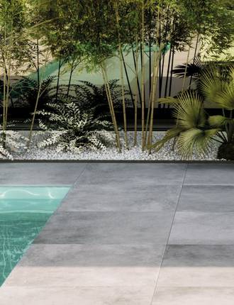 Thick concrete effect tiles