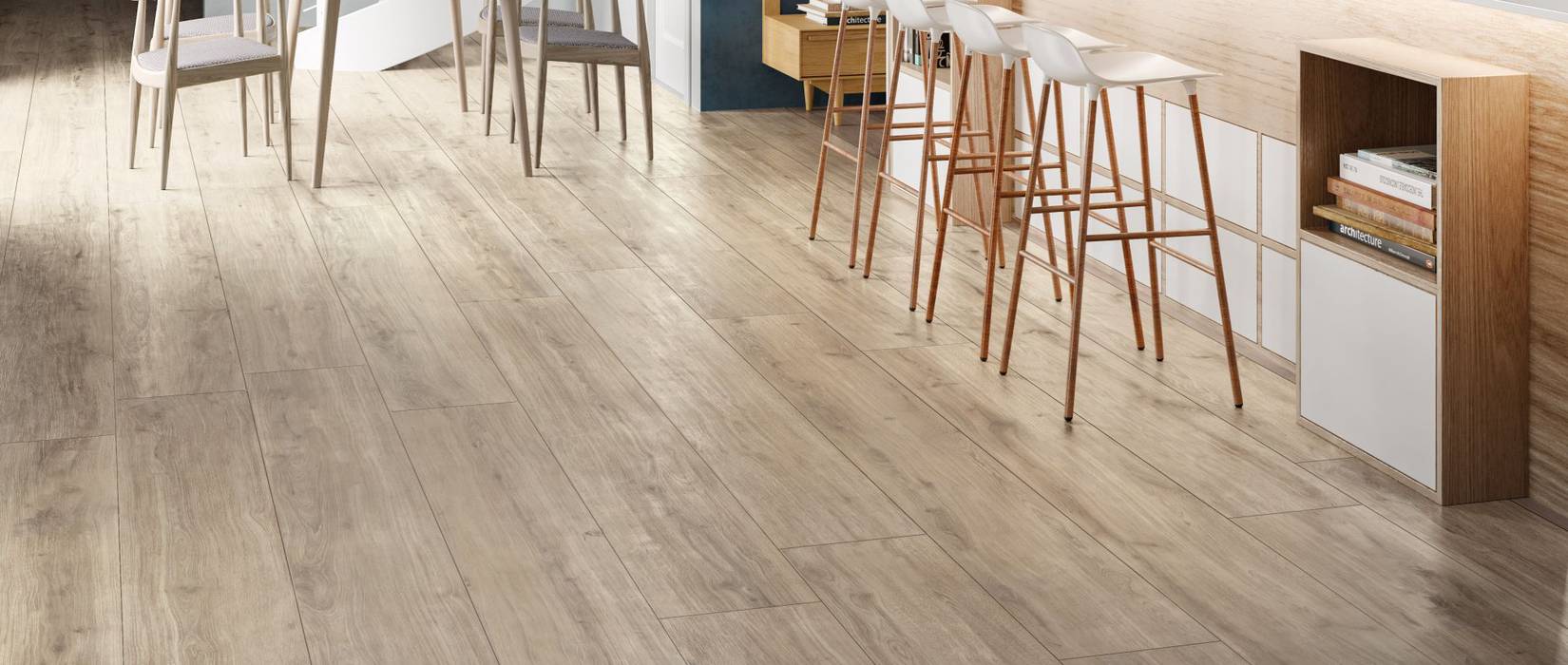 Oak wood effect tiles