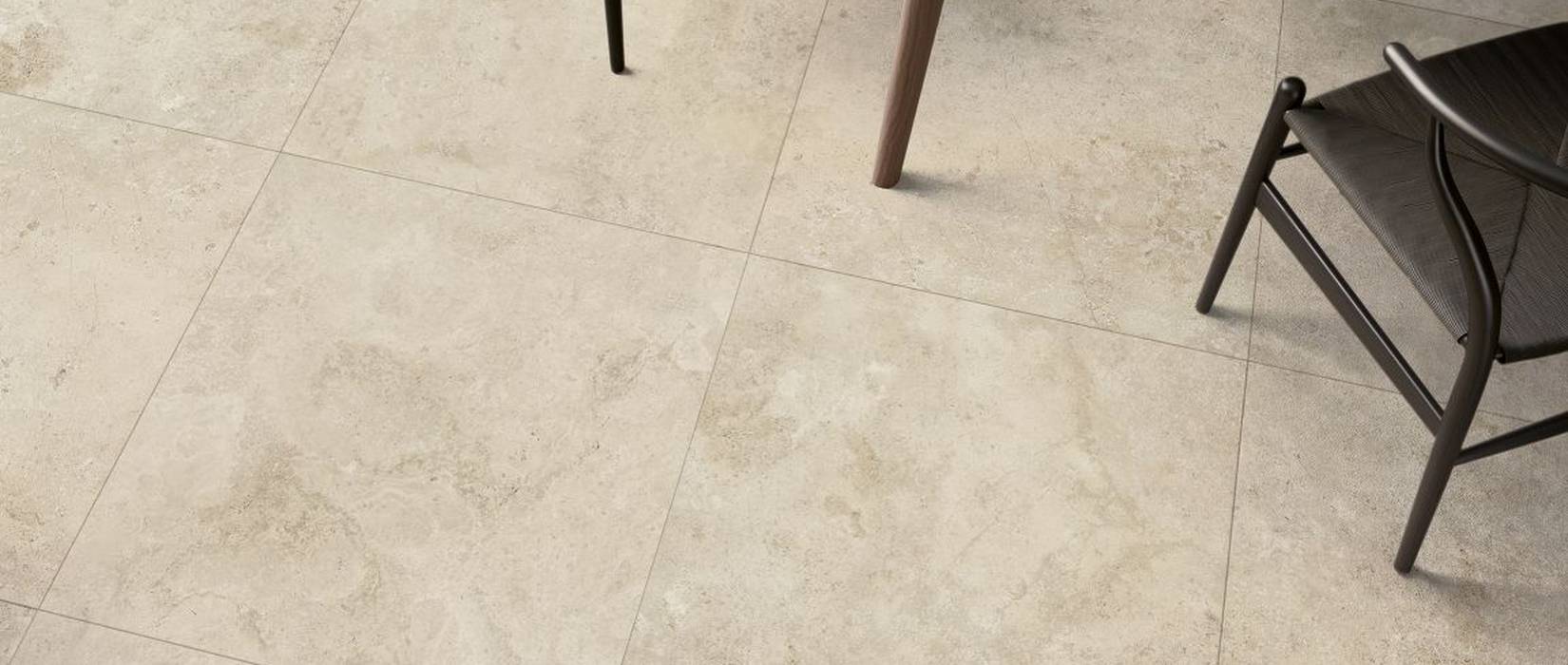 Stone effect porcelain tiles