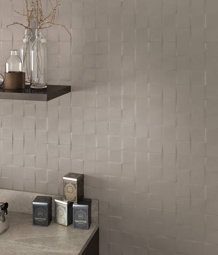 Wall tiles with resin surfaces effect