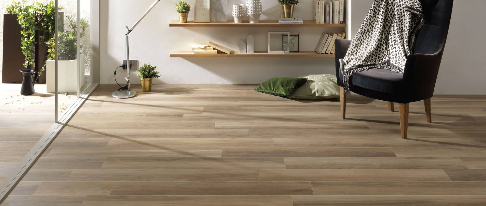 Wood effect stoneware floors