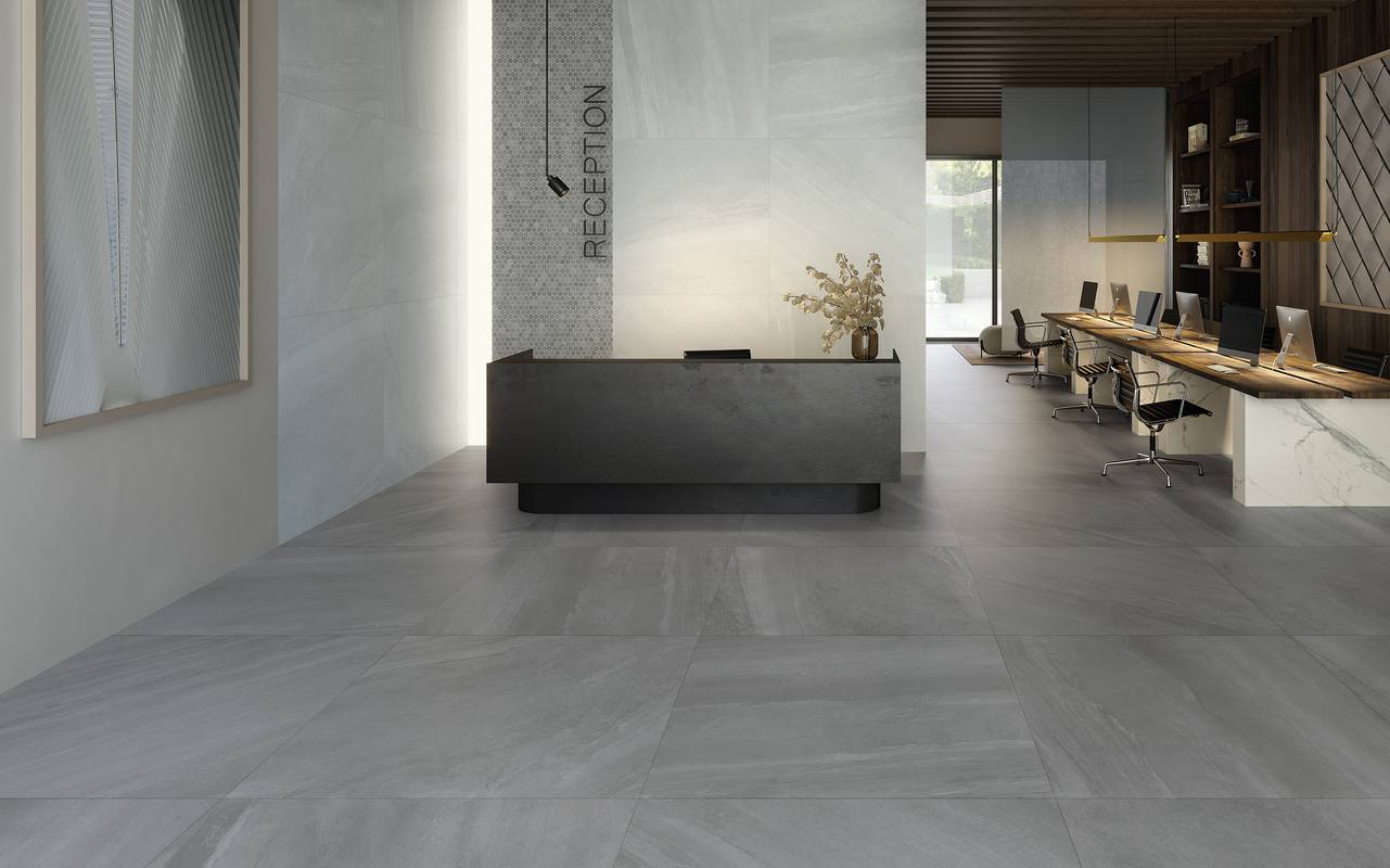 Nordic stone effect tiles Overtime Supergres