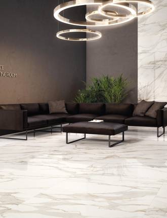 Marble effect floor tiles