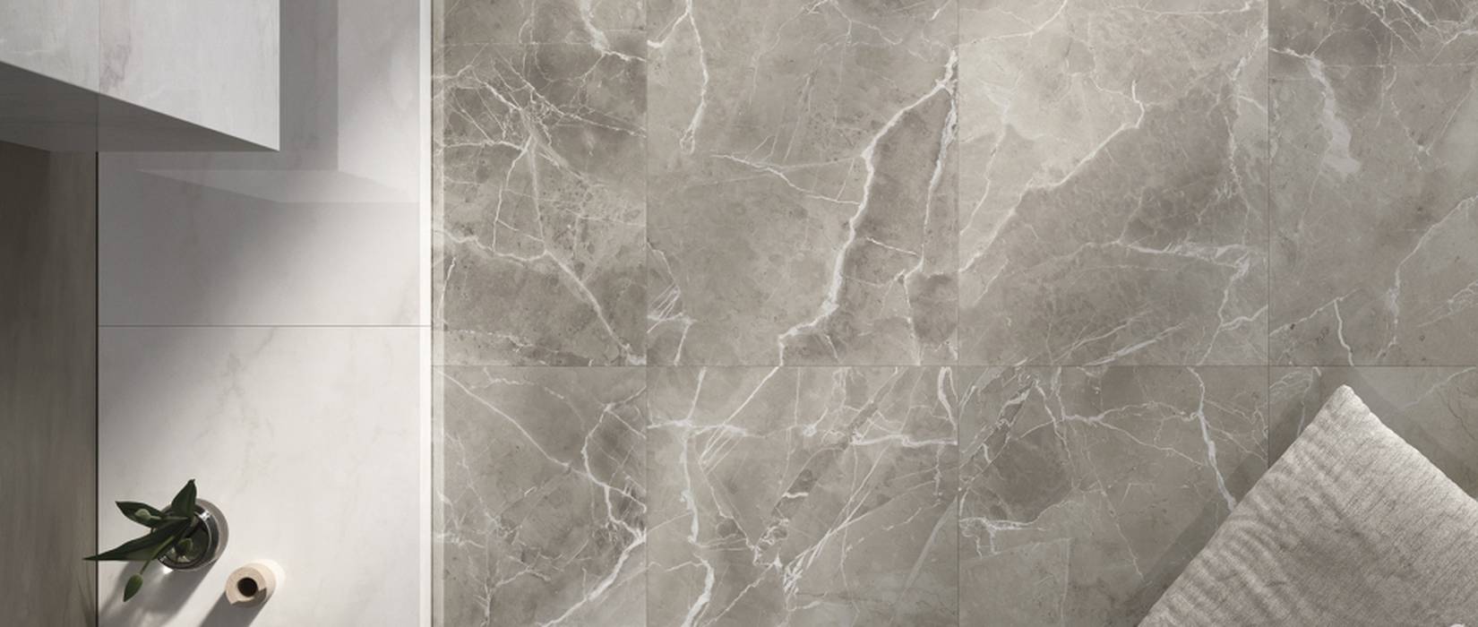 Marble effect floor tiles