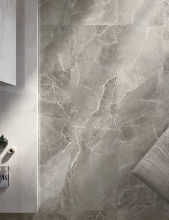 Marble effect floor tiles