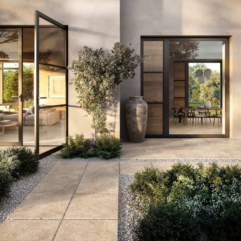 Stone effect porcelain stoneware for outdoor Supergres