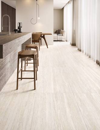 Travertine effect floor