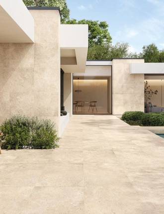 Stone effect tiles for outdoors