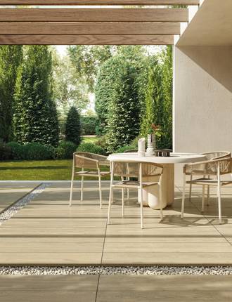 Wood effect outdoor floor