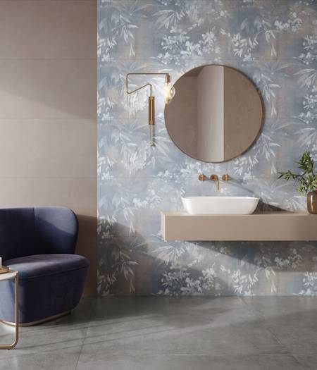 Bathroom wall tiles in muted colours and dusty appearance&nbsp;