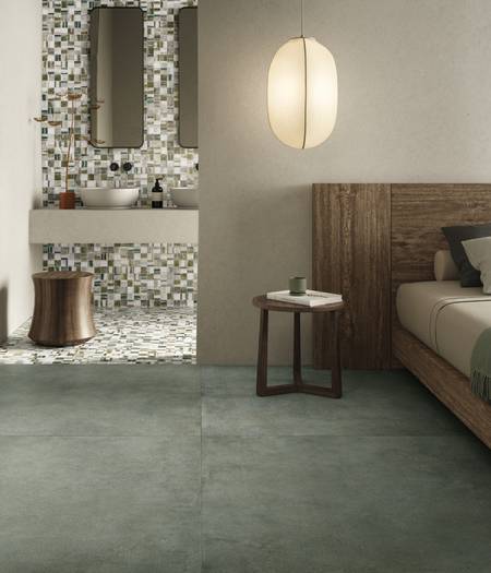 Concrete effect porcelain stoneware