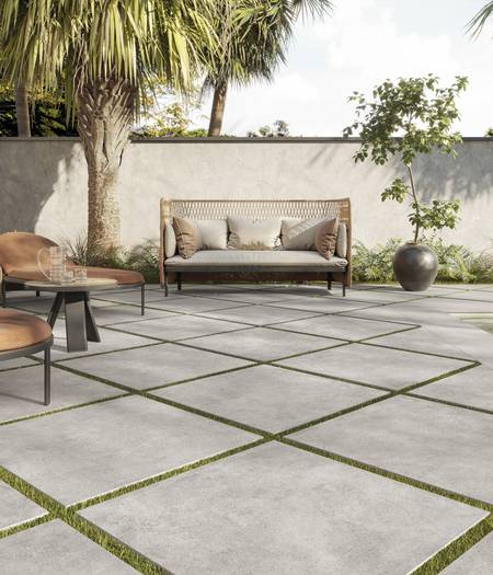 Ceramic tiles inspired by handmade concrete