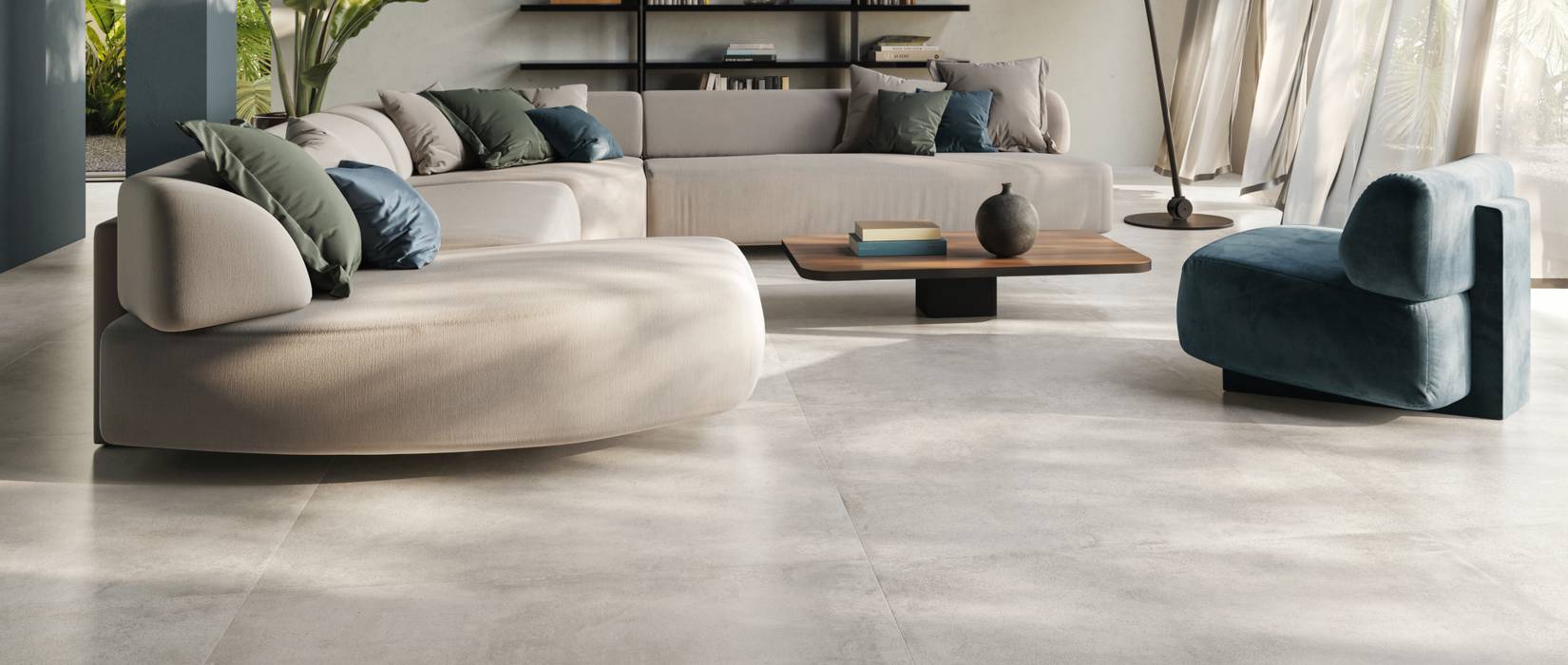 Concrete effect porcelain stoneware