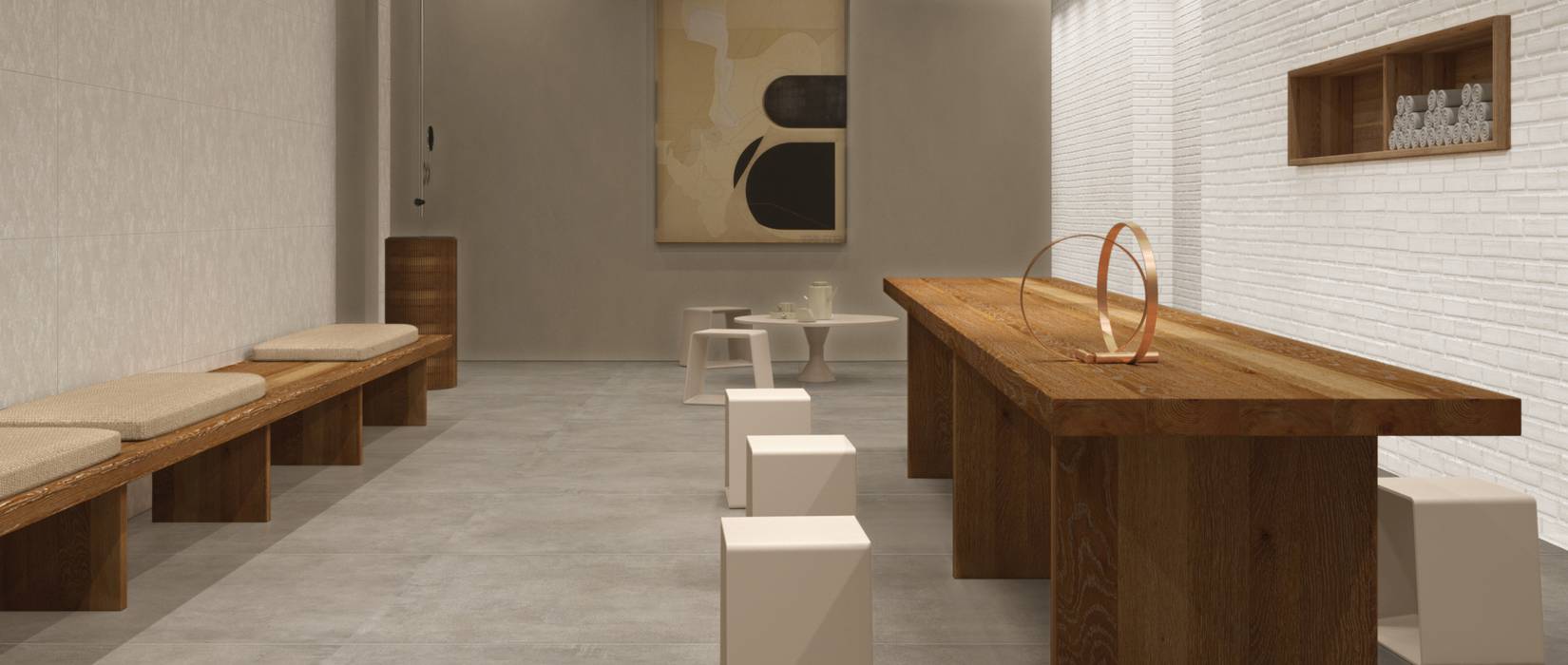 Concrete effect porcelain stoneware