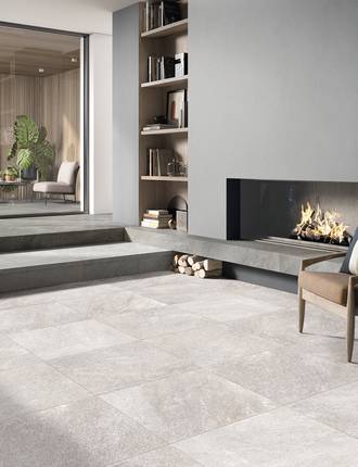 Outdoor porcelain stoneware quartzite effect