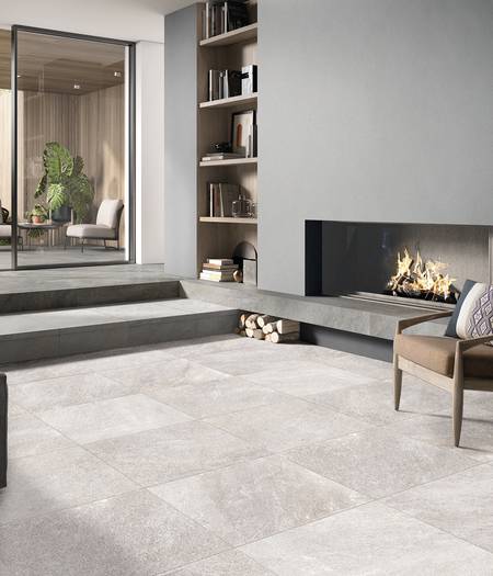 Outdoor porcelain stoneware quartzite effect