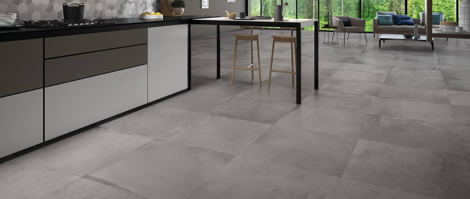 Large size stoneware floor tiles