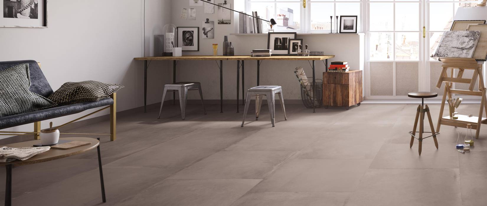 Large size stoneware floor tiles