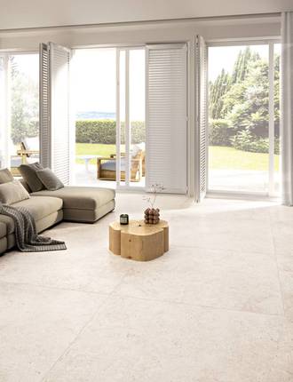 Travertine effect floor