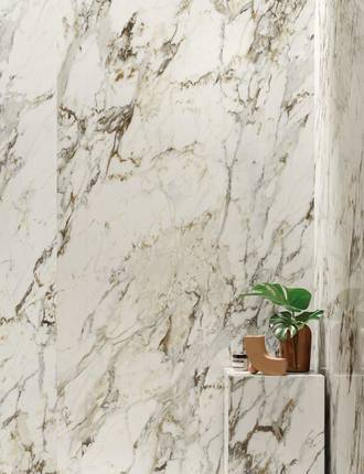 Marble effect stoneware tiles