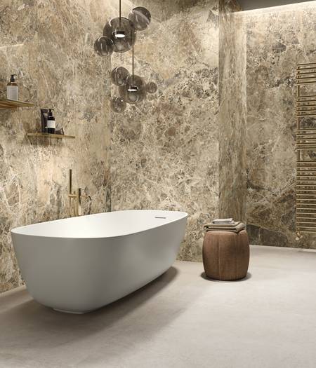 Marble effect stoneware tiles