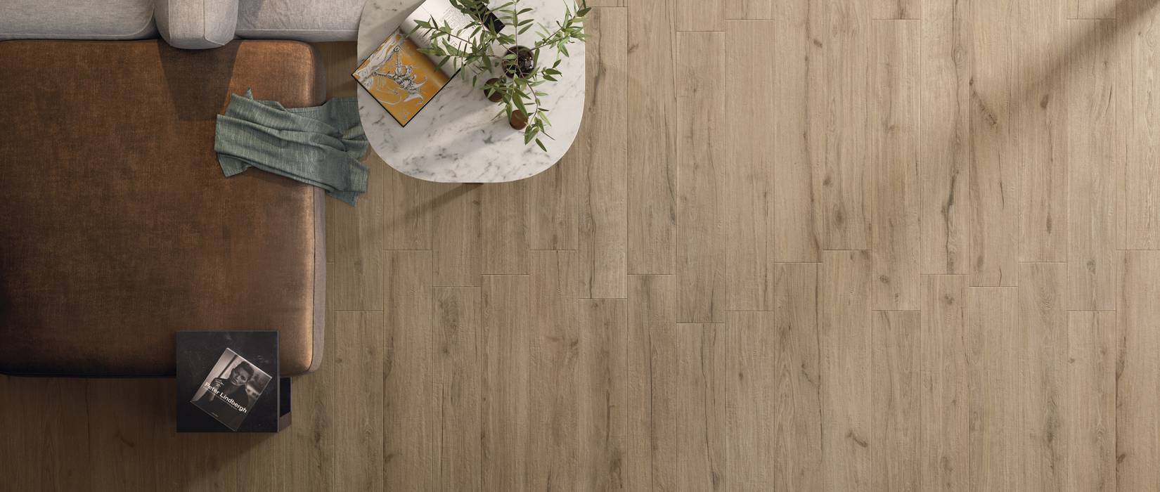 Oak wood effect tiles