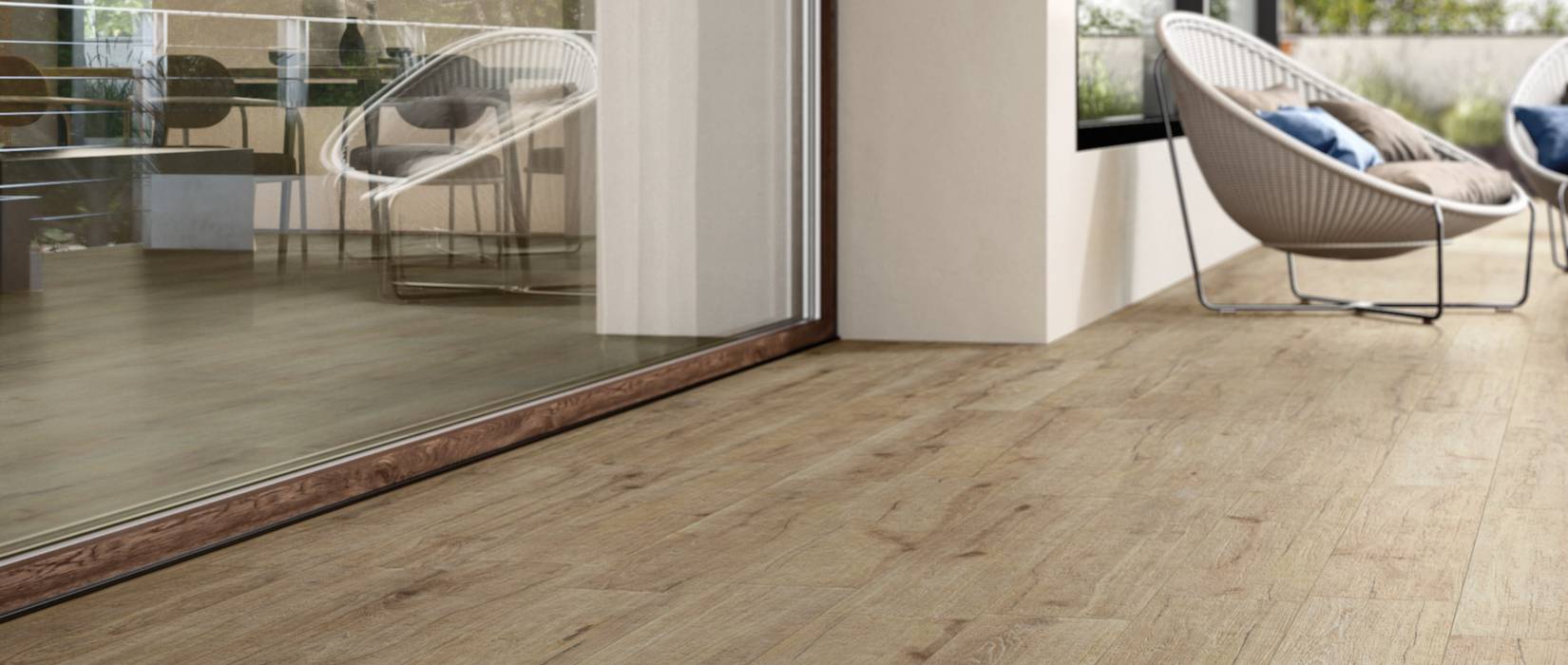 Oak wood effect tiles