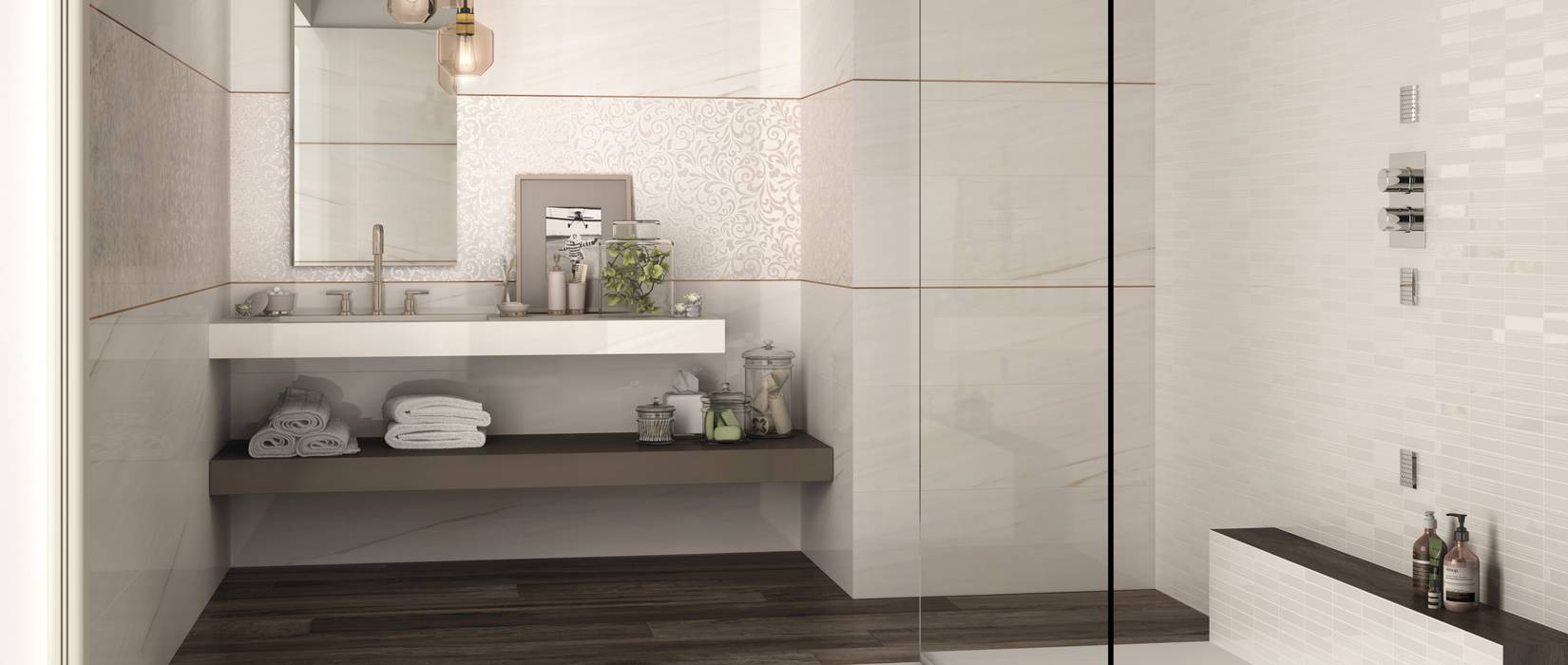 Marble effect tiles