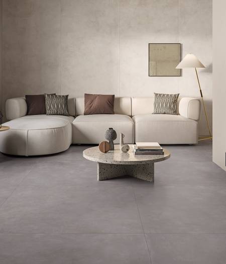 Resin-effect coloured floor and wall coverings