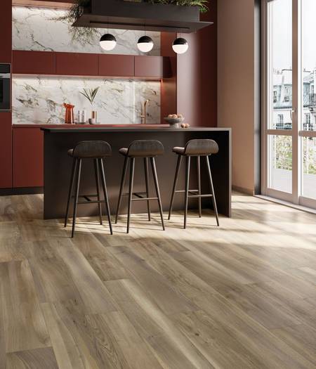 Walnut wood effect porcelain stoneware