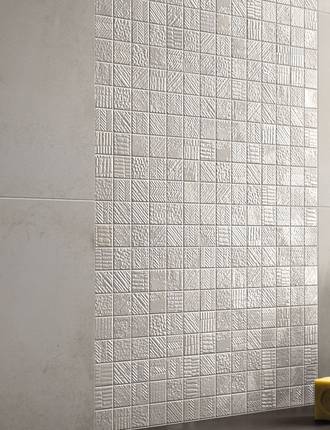 Metal effect stoneware tiles