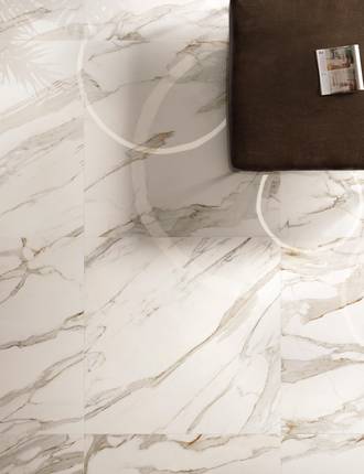 Marble effect floor tiles