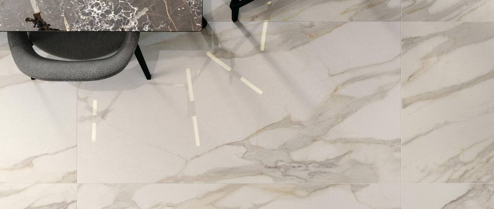 Marble effect floor tiles